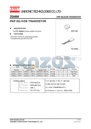 2SA684 datasheet - PNP SILICON TRANSISTOR