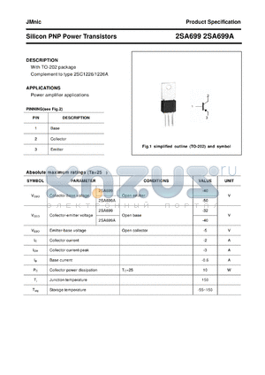 2SA699 datasheet - Silicon PNP Power Transistors