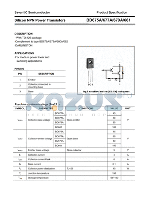 BD677A datasheet - Silicon NPN Power Transistors