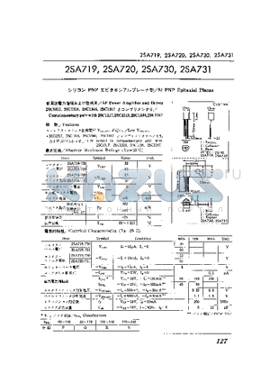 2SA720 datasheet - Si PNP Epitaxial Planar