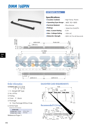 127306FS datasheet - DIMM 168PIN