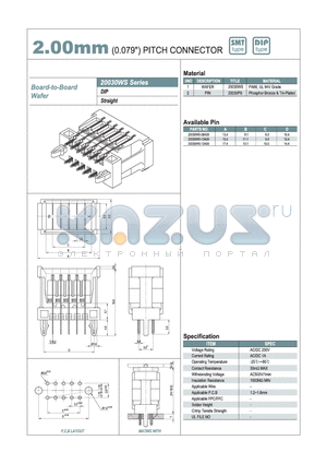 20030WS datasheet - 2.00mm PITCH CONNECTOR