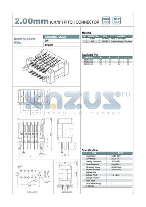 20030WS-08A00 datasheet - 2.00mm PITCH CONNECTOR