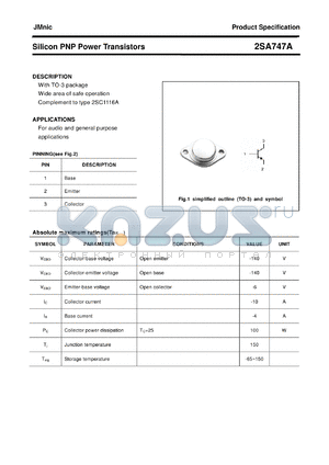 2SA747A datasheet - Silicon PNP Power Transistors