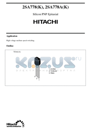 2SA778K datasheet - Silicon PNP Epitaxial