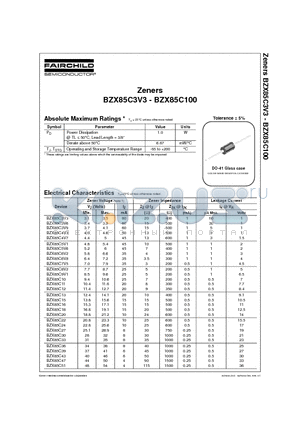 BZX85C100 datasheet - Zeners