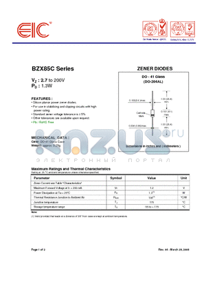 BZX85C100G datasheet - ZENER DIODES