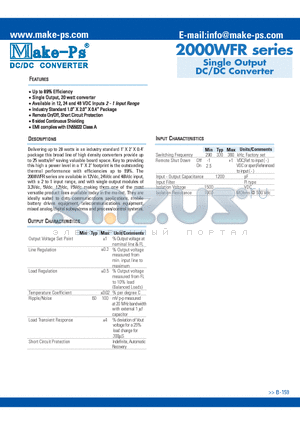 2003S48WFR datasheet - Single & Dual Output DC/DC Converter