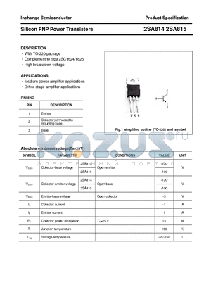 2SA815 datasheet - Silicon PNP Power Transistors