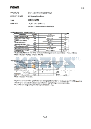 BD6873KN datasheet - 6ch Stepping Motor Driver