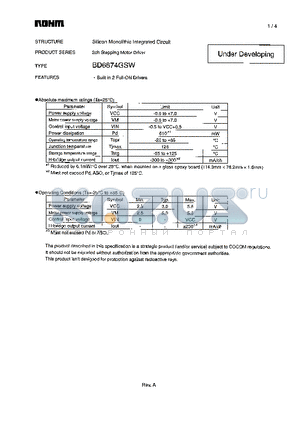 BD6874GSW datasheet - 2ch Stepping Motor Driver