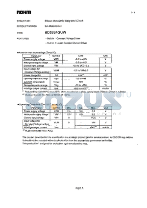 BD6884GUW datasheet - 2ch Motor Driver