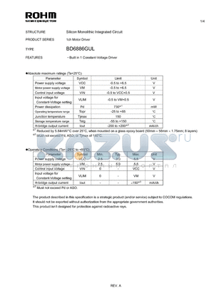 BD6886GUL datasheet - Silicon Monolithic Integrated Circuit