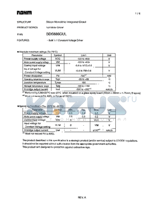 BD6886GUL datasheet - 1ch Motor Driver