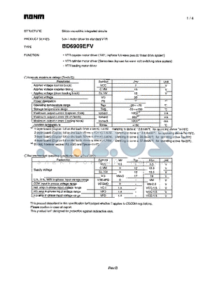 BD6909EFV datasheet - Silicon Monolithic integrated Circuits