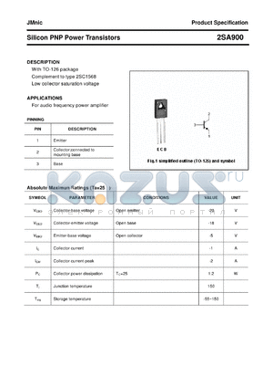 2SA900 datasheet - Silicon PNP Power Transistors