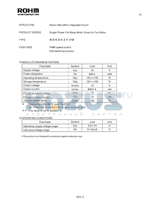 BD6962FVM datasheet - Silicon Monolithic Integrated Circuit