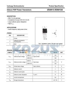 2SA913A datasheet - Silicon PNP Power Transistors