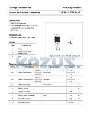 2SA913 datasheet - Silicon PNP Power Transistors