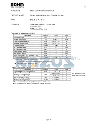 BD6971FV datasheet - Silicon Monolithic Integrated Circuit