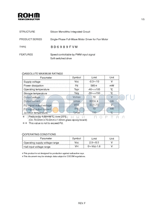 BD6989FVM_1 datasheet - Silicon Monolithic Integrated Circuit