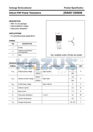 2SA958 datasheet - Silicon PNP Power Transistors