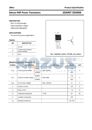 2SA958 datasheet - Silicon PNP Power Transistors