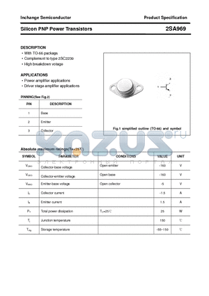 2SA969 datasheet - Silicon PNP Power Transistors