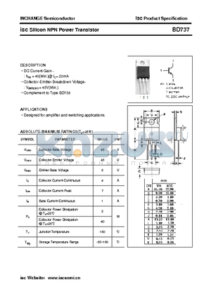 BD737 datasheet - isc Silicon NPN Power Transistor