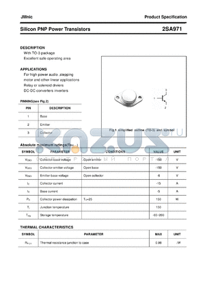 2SA971 datasheet - Silicon PNP Power Transistors