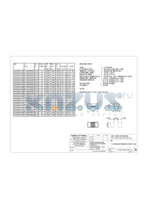 CCFH0402 datasheet - CCFH0402 WIRE WOUND COIL