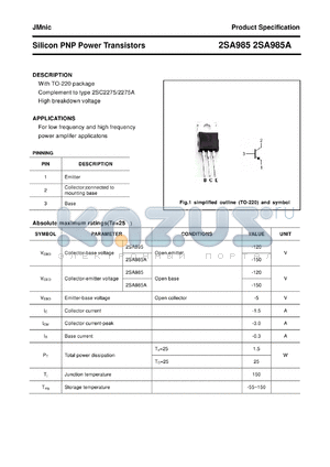 2SA985A datasheet - Silicon PNP Power Transistors