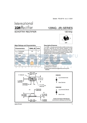 129NQ135R datasheet - SCHOTTKY RECTIFIER