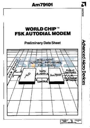 AM79101PCB datasheet - WORLD CHIP FSK AUTODIAL MODEM