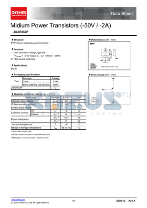 2SAR553P datasheet - Midium Power Transistors (-50V / -2A)