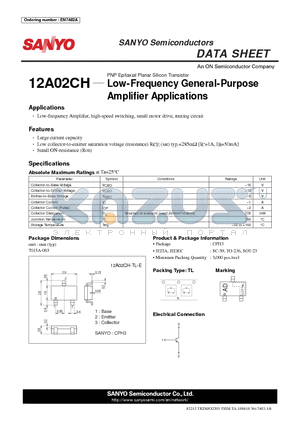 12A02CH_12 datasheet - Low-Frequency General-Purpose Amplifier Applications