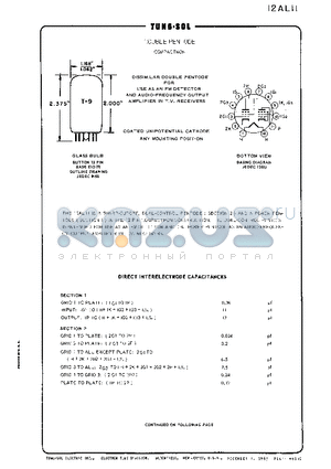 12AL11 datasheet - DISSIMILAR DOUBLE PENTODE