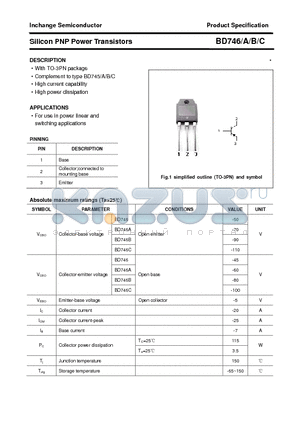 BD746B datasheet - Silicon PNP Power Transistors