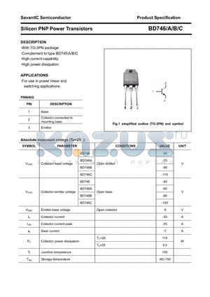 BD746B datasheet - Silicon PNP Power Transistors