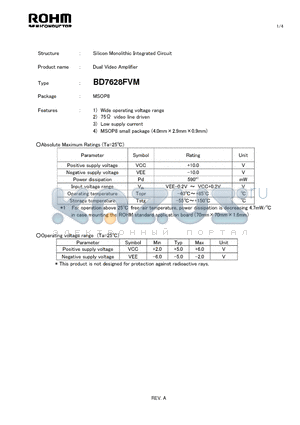BD7628FVM datasheet - Silicon Monolithic Integrated Circuit