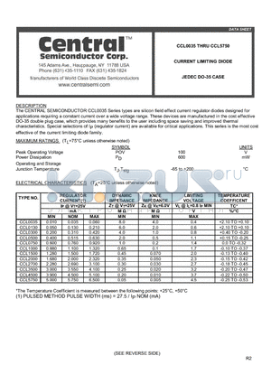 CCL0300 datasheet - CURRENT LIMITING DIODE