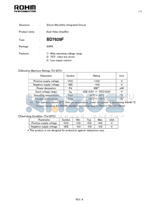 BD7628F datasheet - Silicon Monolithic Integrated Circuit