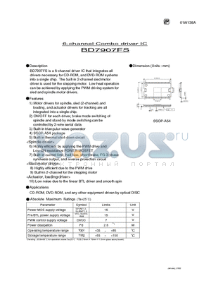 BD7907FS datasheet - 6-channel Combo driver IC