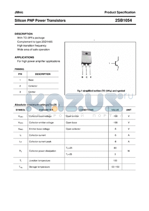 2SB1054 datasheet - Silicon PNP Power Transistors