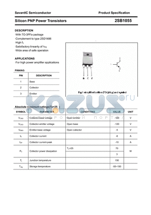 2SB1055 datasheet - Silicon PNP Power Transistors