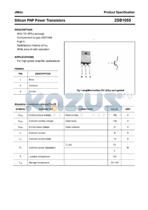 2SB1055 datasheet - Silicon PNP Power Transistors