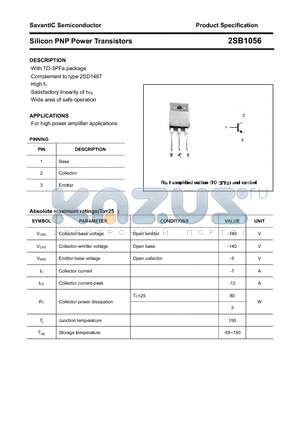 2SB1056 datasheet - Silicon PNP Power Transistors