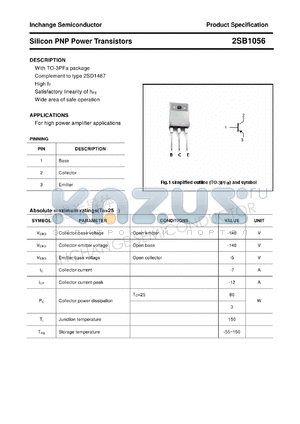 2SB1056 datasheet - Silicon PNP Power Transistors