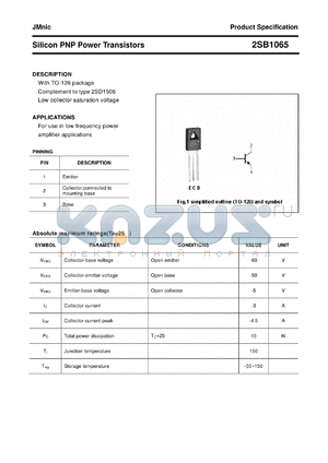 2SB1065 datasheet - Silicon PNP Power Transistors