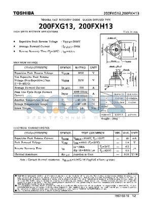 200FXG13 datasheet - DIODE (HIGH SPEED RECTIFIER APPLICATIONS)